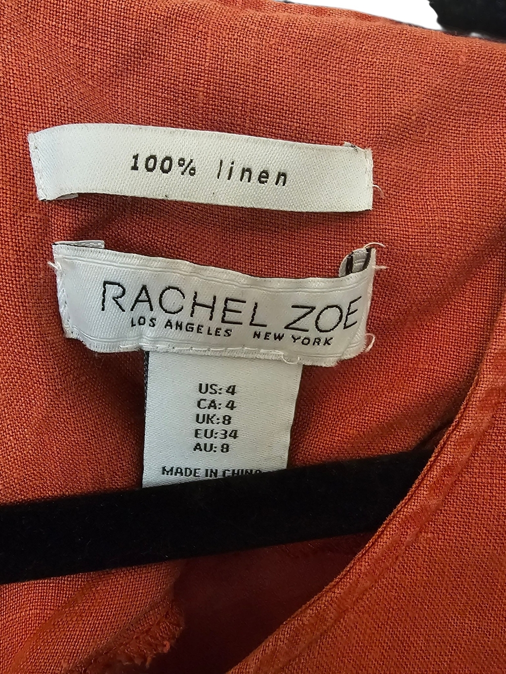 Sleeveless Linen Wide-Leg Jumpsuit in Terracota Red - Picture 4 of 10